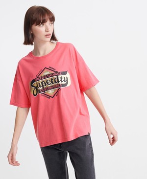 Superdry Merch Store Band Női Pólók Korall | ACHJW7058